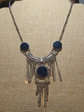 Bohemian Silver-Tone Necklace with Dyed Agate Accents